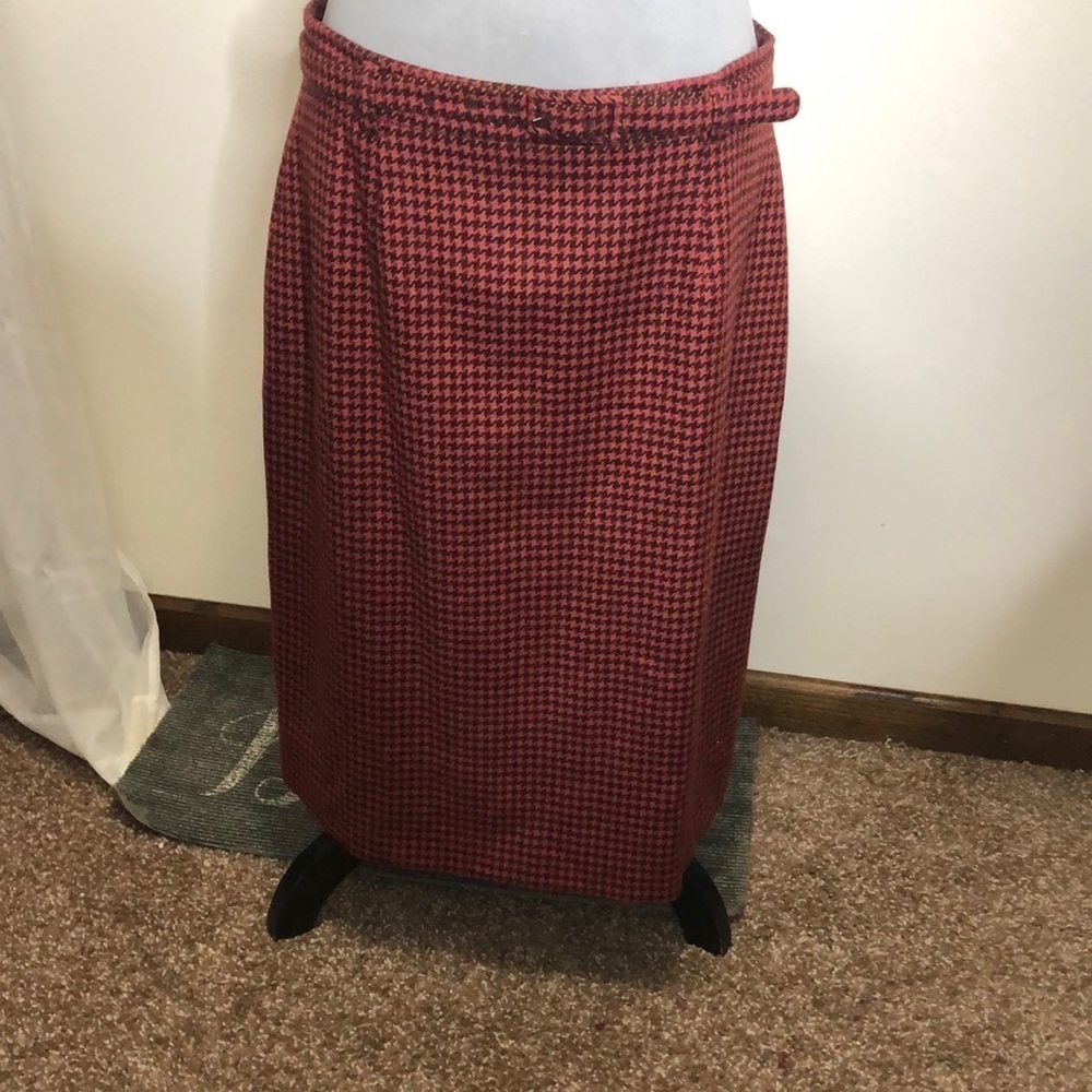 L.K Bennett London wool houndstooth belted skirt size 10usa 14uk eur 42​